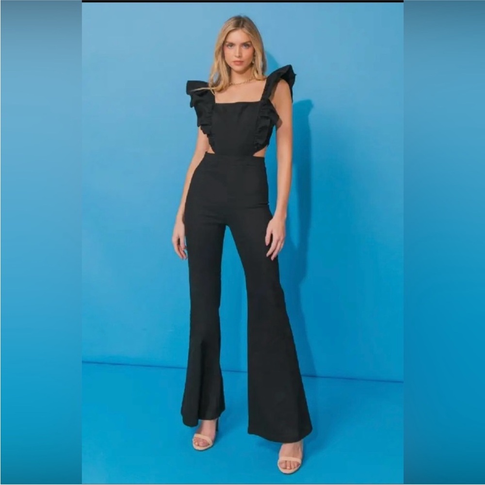 Jealous Tomato Black Ruffle Jumpsuit